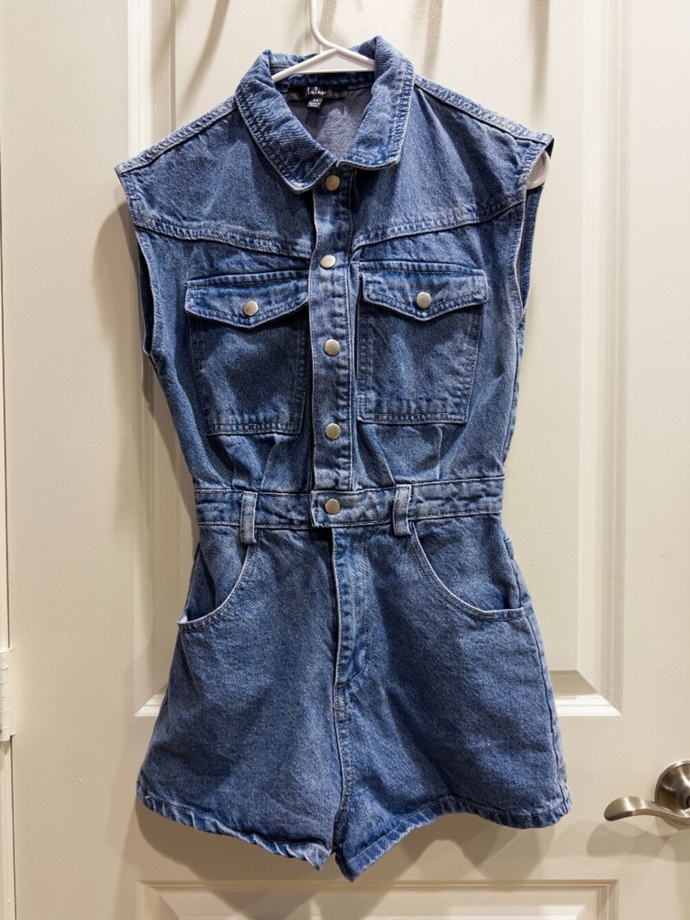 Lulus Denim Sleeveless Romper